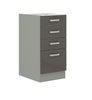 Küchen Unterschrank 40 Hochglanz Grau Küchenzeile Küchenblock Küche Grey Bianca Bild 4