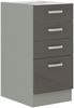 Küchen Unterschrank 40 Hochglanz Grau Küchenzeile Küchenblock Küche Grey Bianca Bild 2