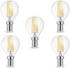 5 x 4w E14 LED Birne Filament Leuchtmittel mit klarem Glas G45|Ø45x78mm|Warmweiß|470 Lumen Bild 2