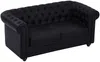 Vente-unique - CHESTERFIELD Sofa Kunstleder Schwarz - B 88 cm x H 72 cm x L 165 cm Bild 3