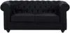 Vente-unique - CHESTERFIELD Sofa Kunstleder Schwarz - B 88 cm x H 72 cm x L 165 cm Bild 2