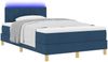vidaXL LED Boxspringbett mit LED-Lichtleisten Blau 120 x 200 cm Stoff 3342512 Bild 3