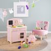 roba Spielküche - Holz - Kinderküche mit Zubehör - 2 Kochstellen, Spüle, Wasserhahn - Natur / Rosa Bild 5