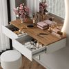 Schminktisch Melina Weiß/Eiche 100 cm mit LED-Spiegel und Hocker Vicco Bild 4