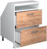 Küchenschrank für Dachschrägen R-Line Goldkraft Eiche 60 cm mit 2 Schubladen, Schrankkorpus 60 cm Tiefe Vicco Bild 3