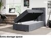 MEBLINI Boxspringbett KAI 100x200 cm mit Bettkasten - H4/Dunkelgrau Samt Gepolstert Einzelbett mit Topper & Taschenfederkern-Matratze - 100x200 Rechts Bild 5