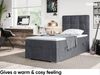 MEBLINI Boxspringbett KAI 100x200 cm mit Bettkasten - H4/Dunkelgrau Samt Gepolstert Einzelbett mit Topper & Taschenfederkern-Matratze - 100x200 Rechts Bild 4