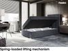 MEBLINI Boxspringbett KAI 100x200 cm mit Bettkasten - H4/Dunkelgrau Samt Gepolstert Einzelbett mit Topper & Taschenfederkern-Matratze - 100x200 Rechts Bild 3