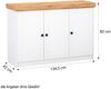Homestyle4u Sideboard, Holz weiß / Eiche Massiv, 82 x 42 x 134,5 cm, Türen: 3 Bild 4