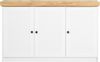 Homestyle4u Sideboard, Holz weiß / Eiche Massiv, 82 x 42 x 134,5 cm, Türen: 3 Bild 5