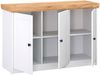Homestyle4u Sideboard, Holz weiß / Eiche Massiv, 82 x 42 x 134,5 cm, Türen: 3 Bild 3