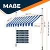 KESSER® Klemmmarkise mit Handkurbel Balkon, Balkonmarkise ohne Bohren, UV-beständig höhenverstellbar wasserabweisend , Sonnenschutz, Terrassenüberdachung , einfache Montage 200cm, Blau-Weiß Bild 5