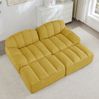 Modulares Sofa aus Granuliertem Fleece, 32D Schaum, flexibel kombinierbar, 210x165x79 cm, Gelb Bild 2