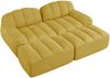 Modulares Sofa aus Granuliertem Fleece, 32D Schaum, flexibel kombinierbar, 210x165x79 cm, Gelb Bild 5