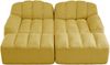 Modulares Sofa aus Granuliertem Fleece, 32D Schaum, flexibel kombinierbar, 210x165x79 cm, Gelb Bild 4