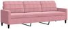 vidaXL 3-tlg. Sofagarnitur mit Kissen und Nackenrollen Rosa Samt 3278504 Bild 4