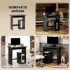 Schreibtisch 80x45x75 cm in Schwarz mit ausziehbarer Tastaturablage und offenen Fächern Bild 4