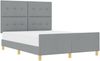 vidaXL Bettgestell mit Kopfteil Hellgrau 160 x 200 cm Stoff 3344739 Bild 2
