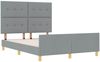 vidaXL Bettgestell mit Kopfteil Hellgrau 160 x 200 cm Stoff 3344739 Bild 5