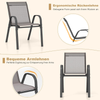 4er Set Gartenstühle stapelbar Stapelstühle aus Textilene und Metallgestell 56 x 70 x 84 cm Grau Bild 4