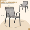 4er Set Gartenstühle stapelbar Stapelstühle aus Textilene und Metallgestell 56 x 70 x 84 cm Grau Bild 3