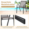 4er Set Gartenstühle stapelbar Stapelstühle aus Textilene und Metallgestell 56 x 70 x 84 cm Grau Bild 5