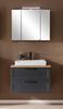 Badezimmer-Set >Lyon< (2-tlg.) in matt-grau, Graphit - 80x195x47cm (BxHxT) Bild 2
