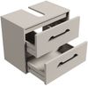 Waschbeckenunterschrank Florence 60 x 35 cm Cashmere - Hängender Badezimmerschrank mit 2 Schubladen Bild 3