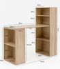 Schreibtisch WL5.693 mit Regal 120 x 120 x 53 cm Sonoma Holz Modern, Schreibtischregal Ablagefächer PC Tisch, Computertisch mit Ablage, Design Tisch Büro mit Aufbewahrung Bild 4
