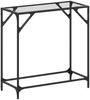 vidaXL Konsolentisch mit Glasplatte Transparent 80x35x81 cm Stahl 846018 Bild 2