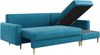 Ecksofa - L-form mit Schlaffunktion und Bettkasten - LANG - Hellblau Mikrofaser Bild 4