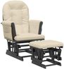 vidaXL Schaukelsessel mit Hocker Gleitend Cremeweiß Stoff 351668 Bild 2
