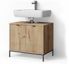 Livinity® Waschbeckenunterschrank ATERNO, Viking Oak, 60x63 cm mit 2 Türen Bild 4