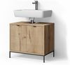 Livinity® Waschbeckenunterschrank ATERNO, Viking Oak, 60x63 cm mit 2 Türen Bild 5