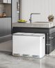 Mülleimer Küche, Mülltrennsystem 3 Fächer 45L (3 x 15 L), Edelstahl-küchenmülleimer, Tretmülleimer mit Farbcodierbaren Pedalen, Abfalleimer Ruhiger Langsamer Abstieg, Weiß Bild 3