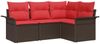 vidaXL Gartensofa-set mit Kissen Braun Poly-Rattan 3345344 Bild 2
