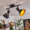 »Pratomagno« moderne Deckenlampe aus Metall in Schwarz/Goldfarben m. verstellbaren Strahlern, Leuchte im Retro/Vintage-Design mit Lichteffekt, 2-flammig, 2 x E14 max. 40 Watt, LED geeignet Bild 5