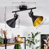 »Pratomagno« moderne Deckenlampe aus Metall in Schwarz/Goldfarben m. verstellbaren Strahlern, Leuchte im Retro/Vintage-Design mit Lichteffekt, 2-flammig, 2 x E14 max. 40 Watt, LED geeignet Bild 3