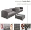 tectake Loungeset freistehende Gartenlounge mit bequemen Kissen und Aufbewahrung, (Garten Lounge Set Siena, 5-tlg, in grau/hellgrau), stahlgestell mit rostfreien Edelstahlschrauben und Box Bild 3