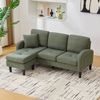 3-Sitzer Ecksofa B 166 x T 118 x H 77 cm, modular mit Chaiselongue, Cord in Grün Bild 2