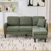 3-Sitzer Ecksofa B 166 x T 118 x H 77 cm, modular mit Chaiselongue, Cord in Grün Bild 3