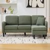 3-Sitzer Ecksofa B 166 x T 118 x H 77 cm, modular mit Chaiselongue, Cord in Grün Bild 4