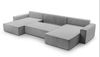 AX LIVING Hellgrau Sofa U Form mit Schlaffunktion – Cedria U 389cm Bild 4
