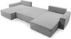 AX LIVING Hellgrau Sofa U Form mit Schlaffunktion – Cedria U 389cm Bild 3