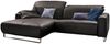 KAWOLA Sofa YORK Leder Life-line grey Rec links Fuß Metall Chrom matt mit Sitztiefenverstellung 85 x 111 x 284 cm Bild 2