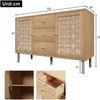 Merax Sideboard, Landhaus-Kommode 120x40x75 cm, eichefarben, mit 2 Türen, 3 Schubladen, höhenverstellbare Einlegeböden, Metallbeine, Kippsicherung Bild 4