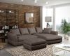 Ecksofa Couchgarnitur TIZIAN in Stoff Salvador Schokobraun Ottomane Rechts Bild 3