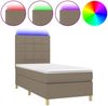 vidaXL Boxspringbett mit Matratze & LED Taupe 90x190 cm Stoff 3135401 Bild 2