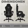 Ergonomischer Dowinx Gaming Stuhl mit Massage und Fußstütze Schwarz Bild 3