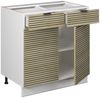 Küchenunterschrank Fame-Line Eiche Paneel 80 cm , AP Marmor Vicco Bild 2